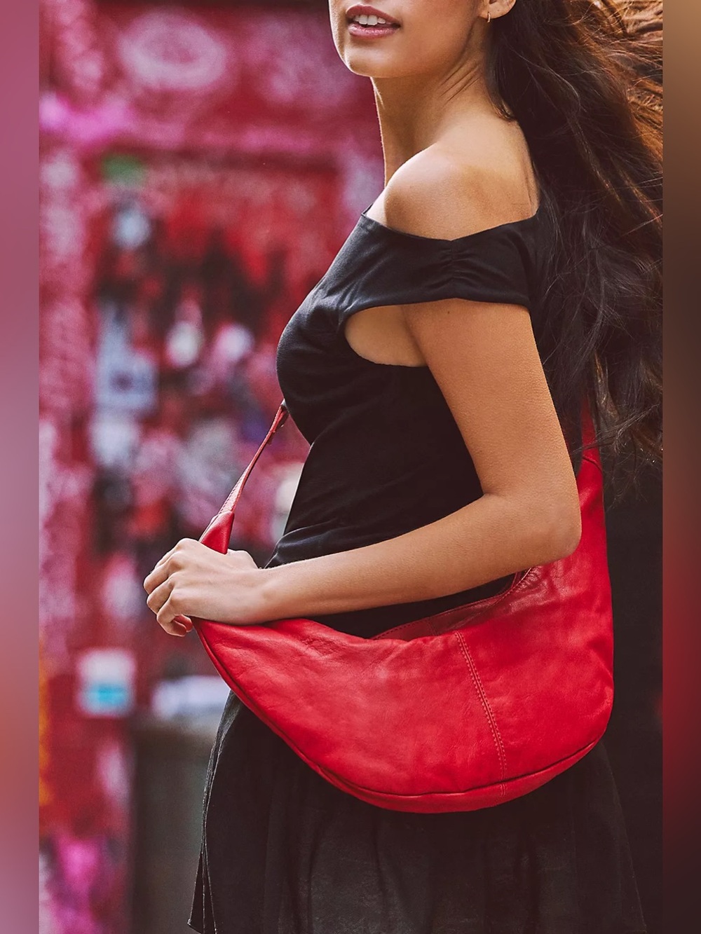 Free People Idle Hands Sling In Red Lip